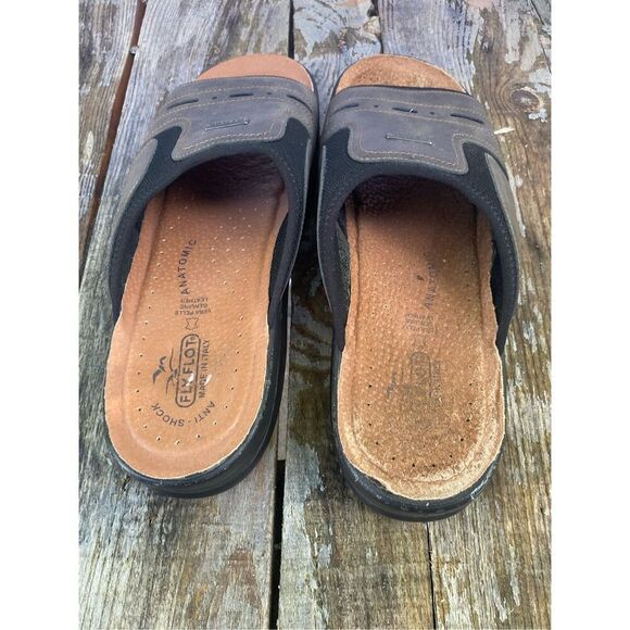 Fly Flot Men’s Size 11 (EU 45) Leather Slide Sandals Anti-Shock Made in Italy - Picture 6 of 10